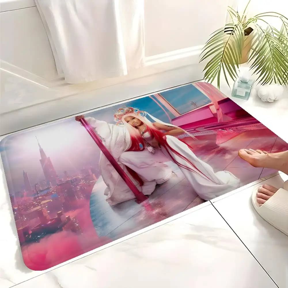 Tappeto Antiscivolo Nicki Minaj Rap Sexy per Corridoio, Lavanderia, Balcone, Camera dei Bambini, Soggiorno, Bagno