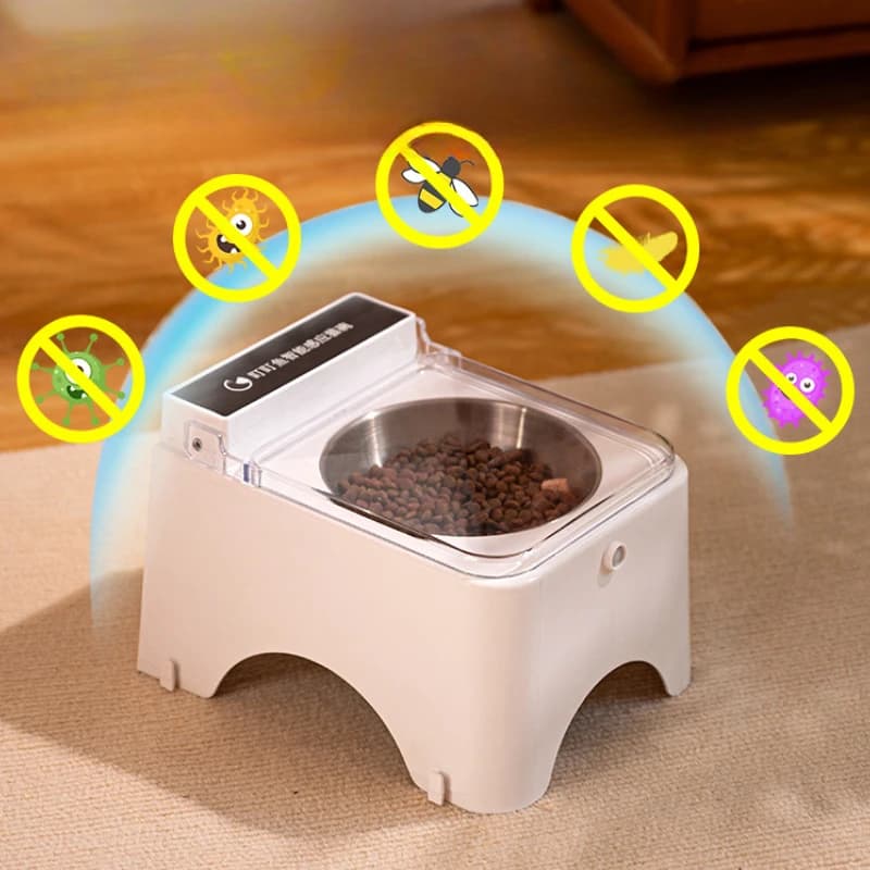 Ciotola per gatti portatile per animali domestici Alimentatore sicuro staccabile Rilevamento automatico Coperchio aperto Ciotola per cani Bacino per gatti Plug-in Utensili per alimenti per animali domestici Prodotti