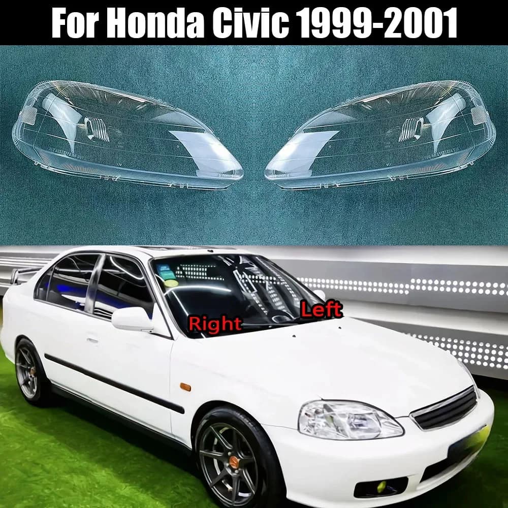 For Honda Civic 1999 2000 2001 Front Headlight Cover Transparent Mask Headlamp Lamp Shell Plexiglass Replace Original Lampshade