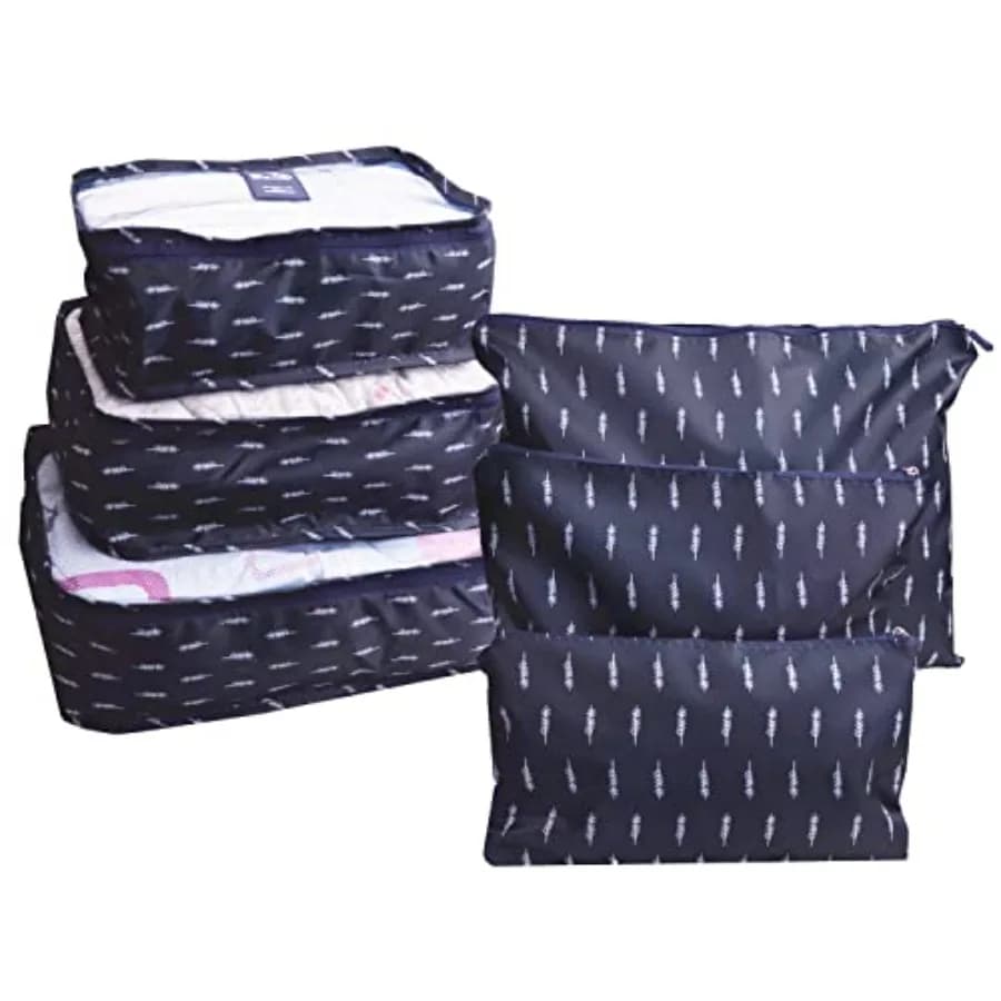 Set of 6 Valuable Organizers, Bags for the Organization of Baggage, Bags for Bucato, Bags for the Conservation of Travel Clothes