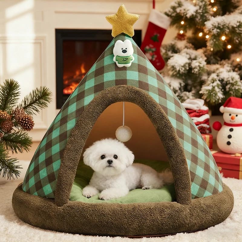 Cuccia per Cani Semi-chiusa Invernale 2026, Tenda Calda per Cuccioli, Accessori per Animali Domestici, Casa per Cani