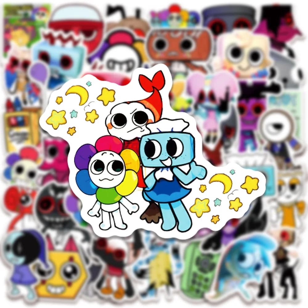 50 Pezzi Adesivi Kawaii Dandy's World per Telefono, Laptop, Valigia, Quaderno, Skateboard, Adesivi Impermeabili