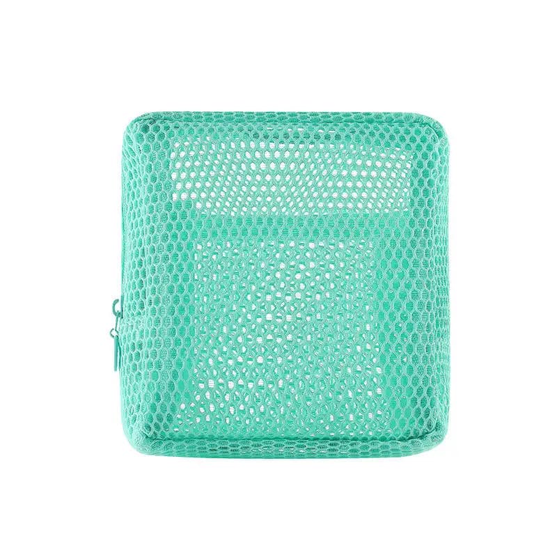 Auricolari portatili Rossetto Assorbenti sanitari Custodia portaoggetti Mini borsa cosmetica quadrata in rete carina Borse piccole con cerniera per trucco da donna