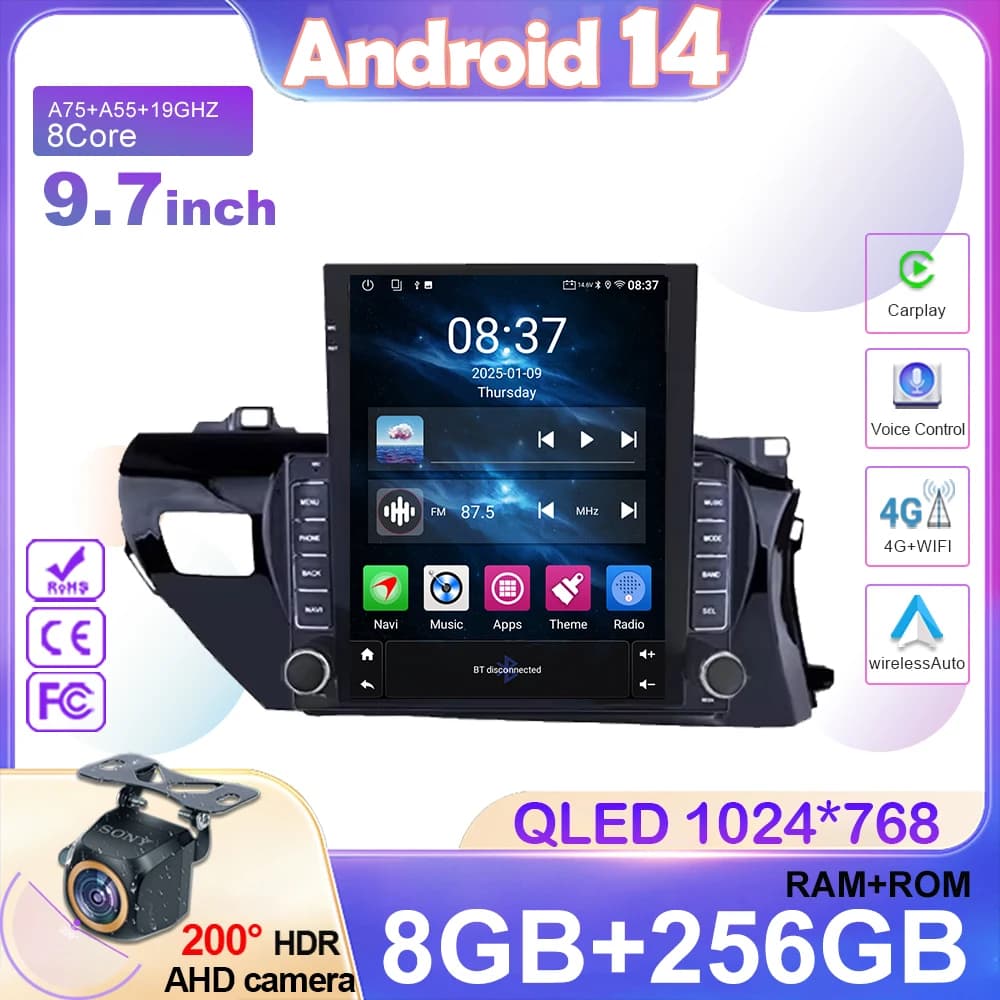 Autoradio For Toyota Toyota Hilux 2014 2015 2016 - 2020 Wireless CarPlay Android 4G DSP Auto Multimedia GPS DVR autorad