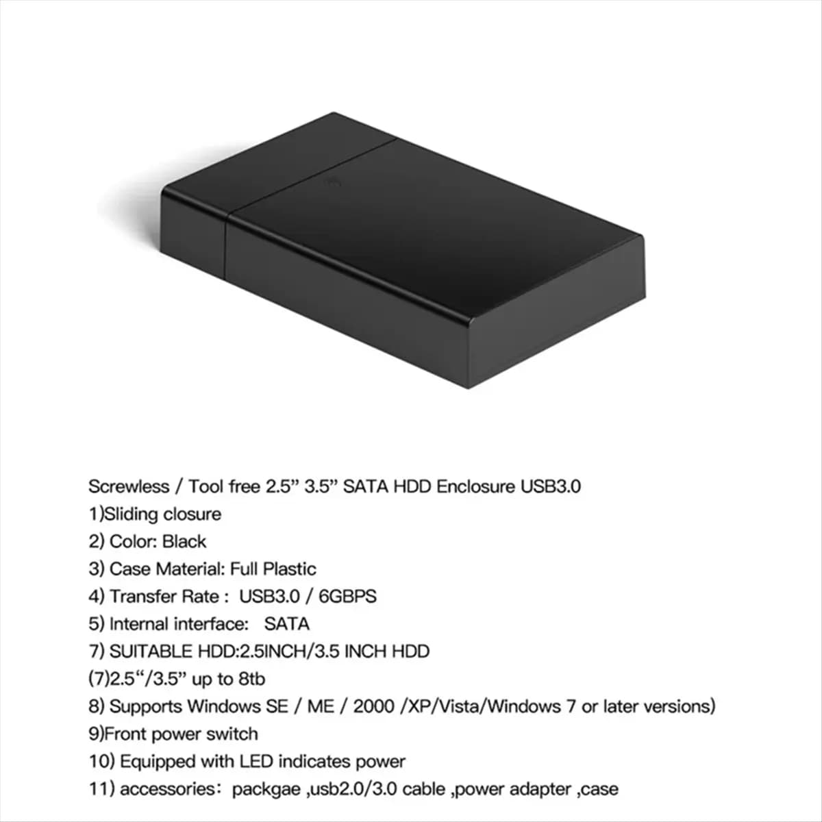AAAE USB 3.0 3.5 Inch HDD SATA External Hard Drive Case Box Reader Hard Drive Enclosure High Speed Adapter for PC EU Plug
