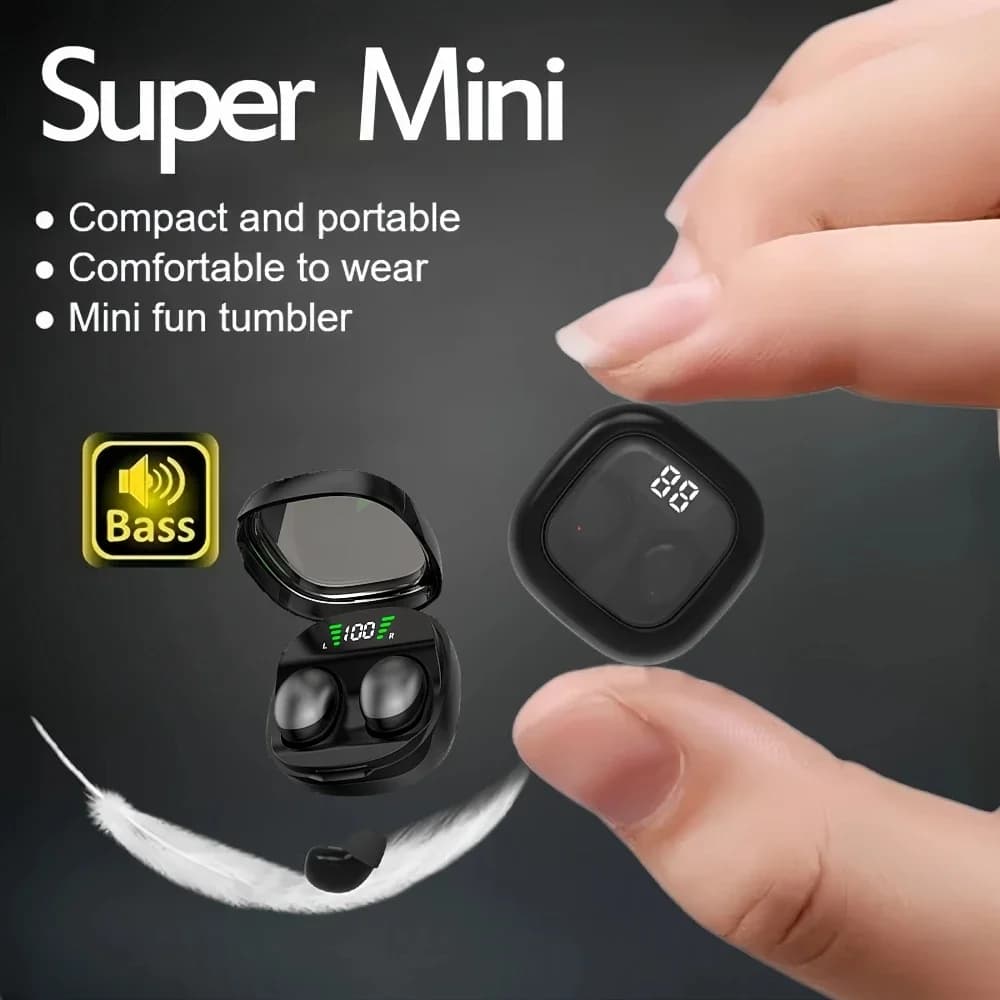 Mini Sleep Wireless Bluetooth Headphones TWS Headsets With Mic Stereo Sport In-ear EarphoneLong Standby HD Call Earbuds Game