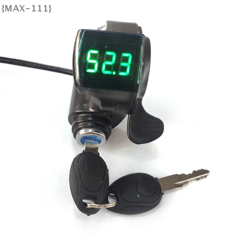 【F2-MAX-111】Acceleratore universale per e-bike con display di potenza - 1 pezzo per 12V/24V/36V/48V/60V/72V, controllo velocità a pollice