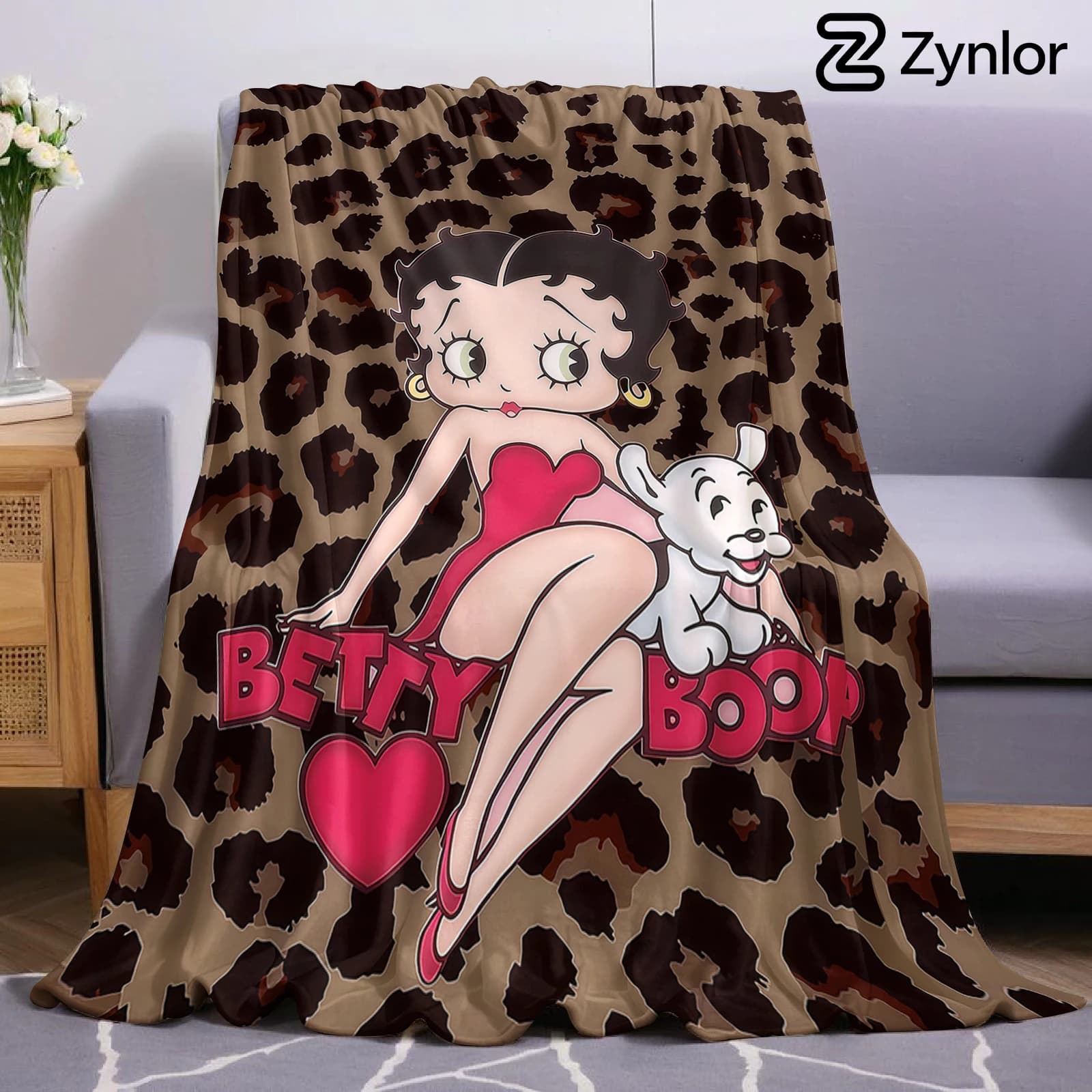 Cartoon B-BettyS BoopS Ultra Soft Sherpa Fleece Blanket Fluffy Warm Halloween Cozy Throw for Sofa Couch Bedroom Gift All season