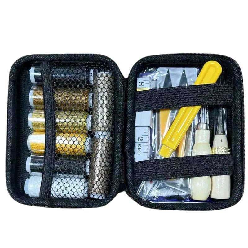 Waxed Thread Craft Tools Hand Stitching Quilting Awl Leather Repair Kit Shoe Sewing Furniture Sofa Repair Working Tool Set