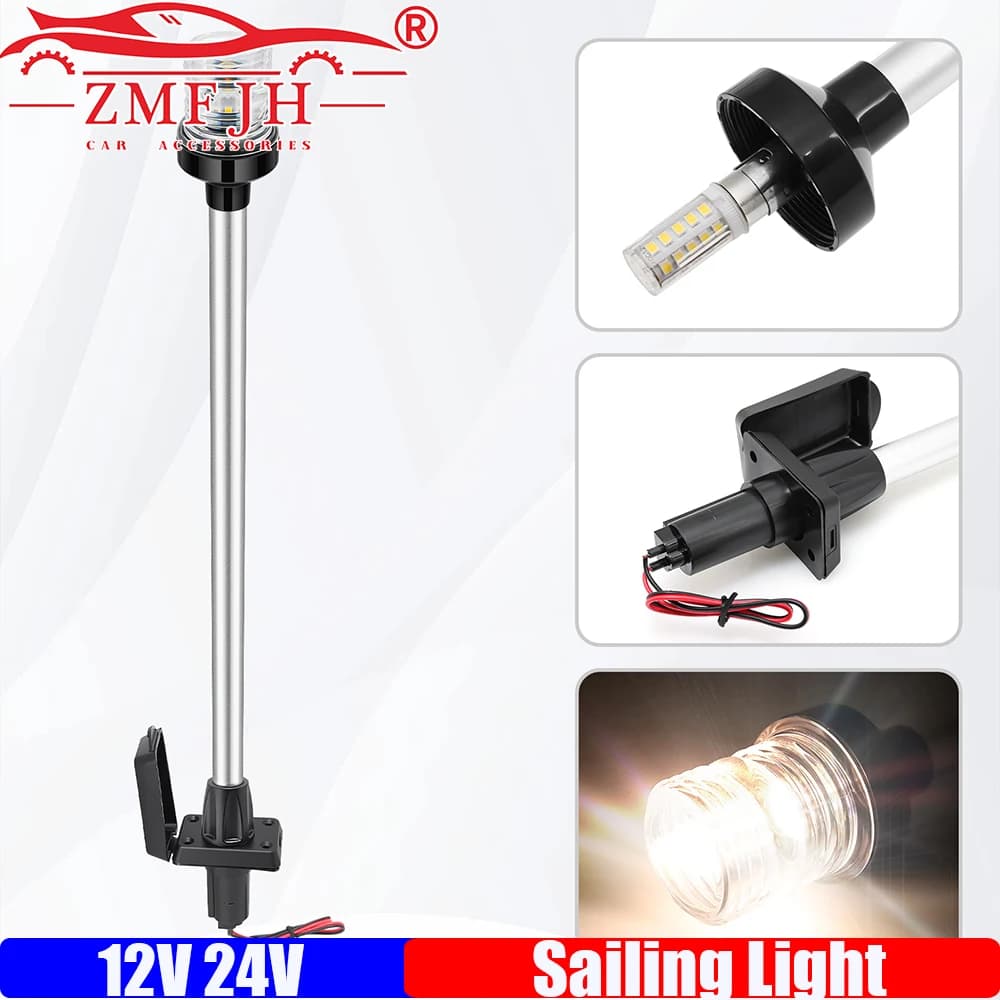 ZMFJH 22 pollici 12V24V 360 gradi tutto tondo impermeabile barca luce marina lampada da vela yacht poppa ancora luci di navigazione a LED
