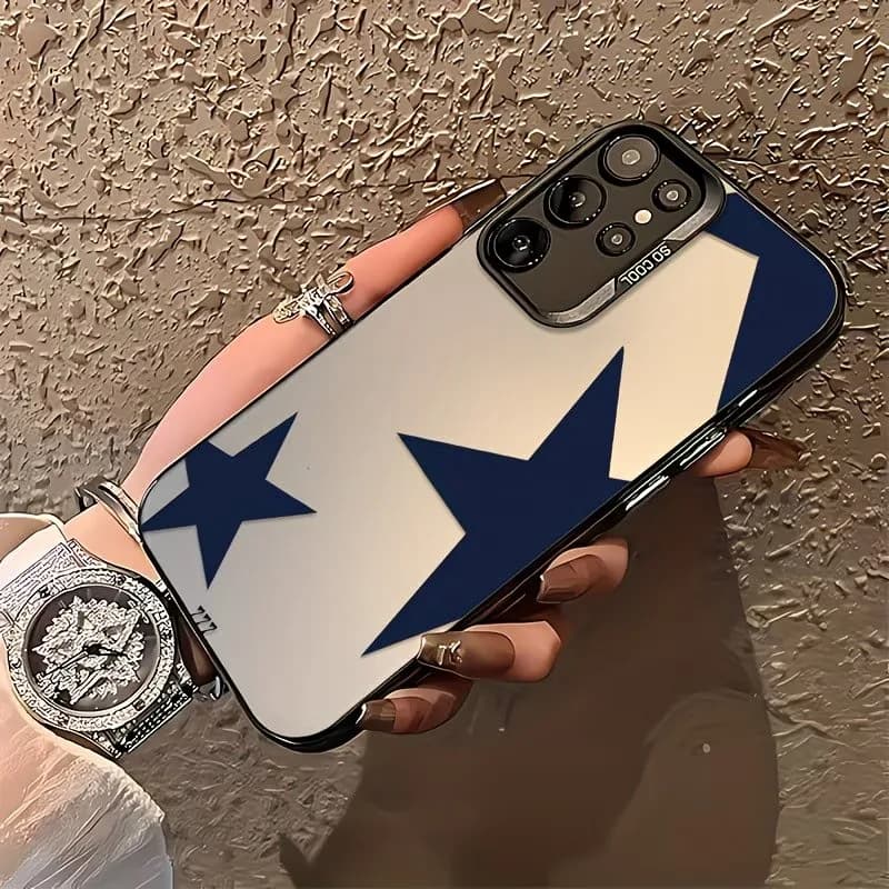Cover Antiurto Blu con Pentagramma per Samsung Galaxy A73 A72 A71 A56 A55 A54 A53 A52 A51 A36 A35 A34 A33 A32 4G 5G