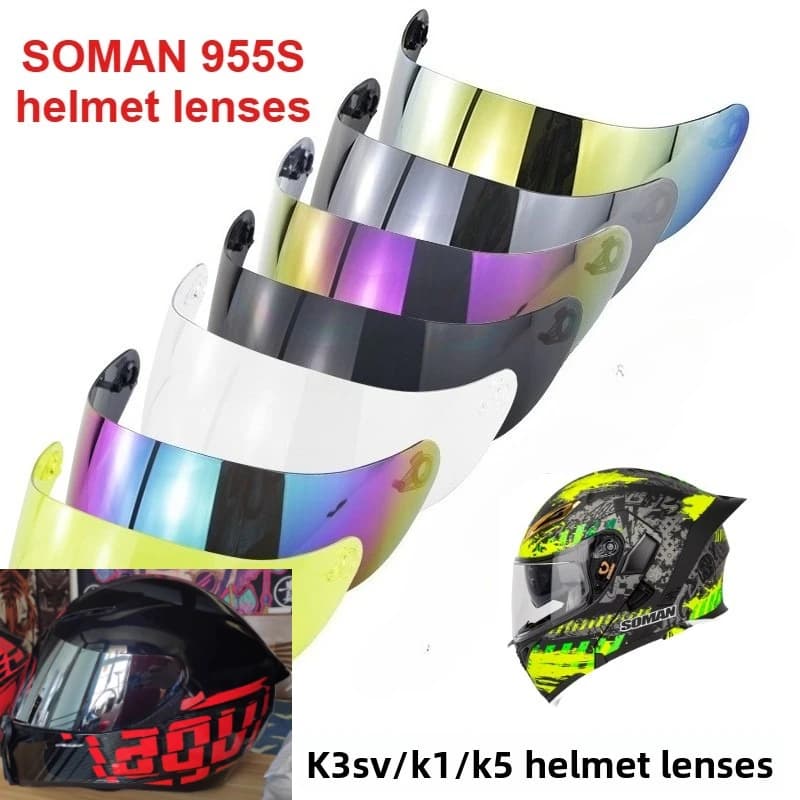 Sostituzione visiera per casco antivento moto per SOMAN K1/K3SV/K5/K1S/SM955-S Casco per moto Materiale per lenti per casco PC
