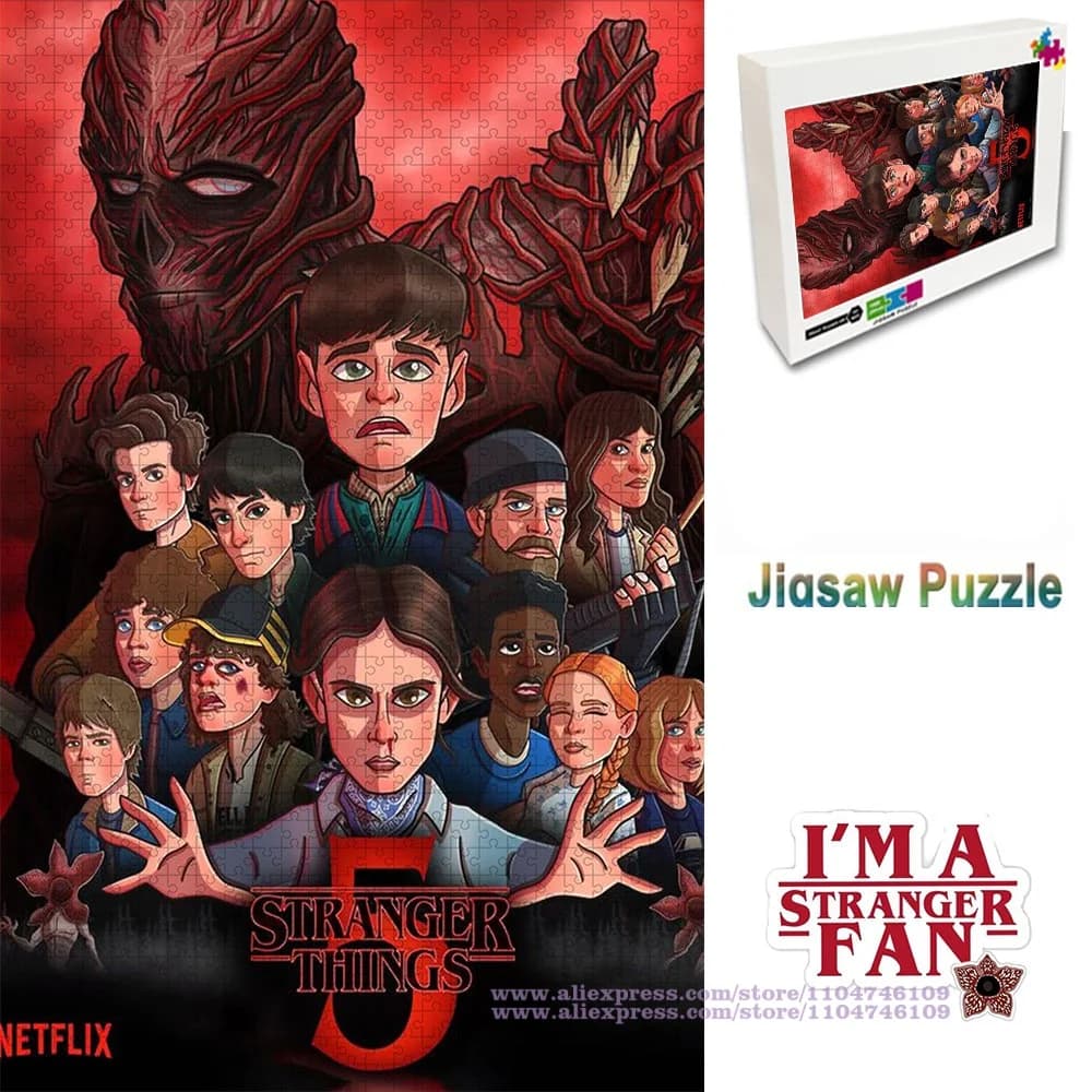 Puzzle Stranger Things 108/200/300/500/1000/1500 Pezzi Collezione Personaggi Puzzle di Intelligenza per Fan Decorazione Casa