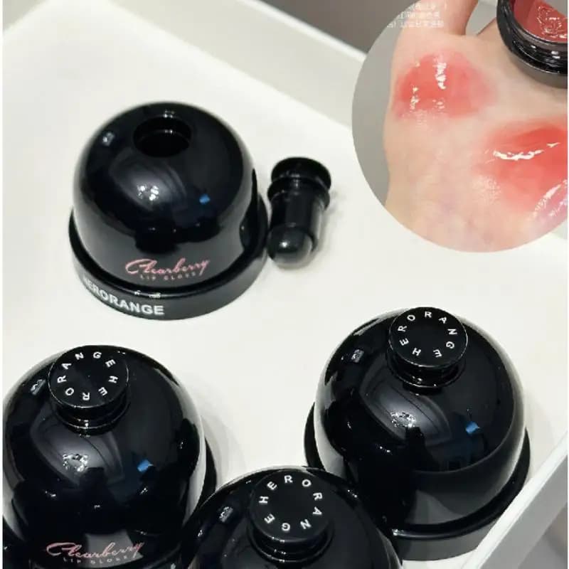 Lucidalabbra Solido Effetto Specchio Non Appiccicoso, Tinta Labbra a Lunga Durata, Idratante, Rossetto Cristallino in Barattolo con Pennello in Silicone
