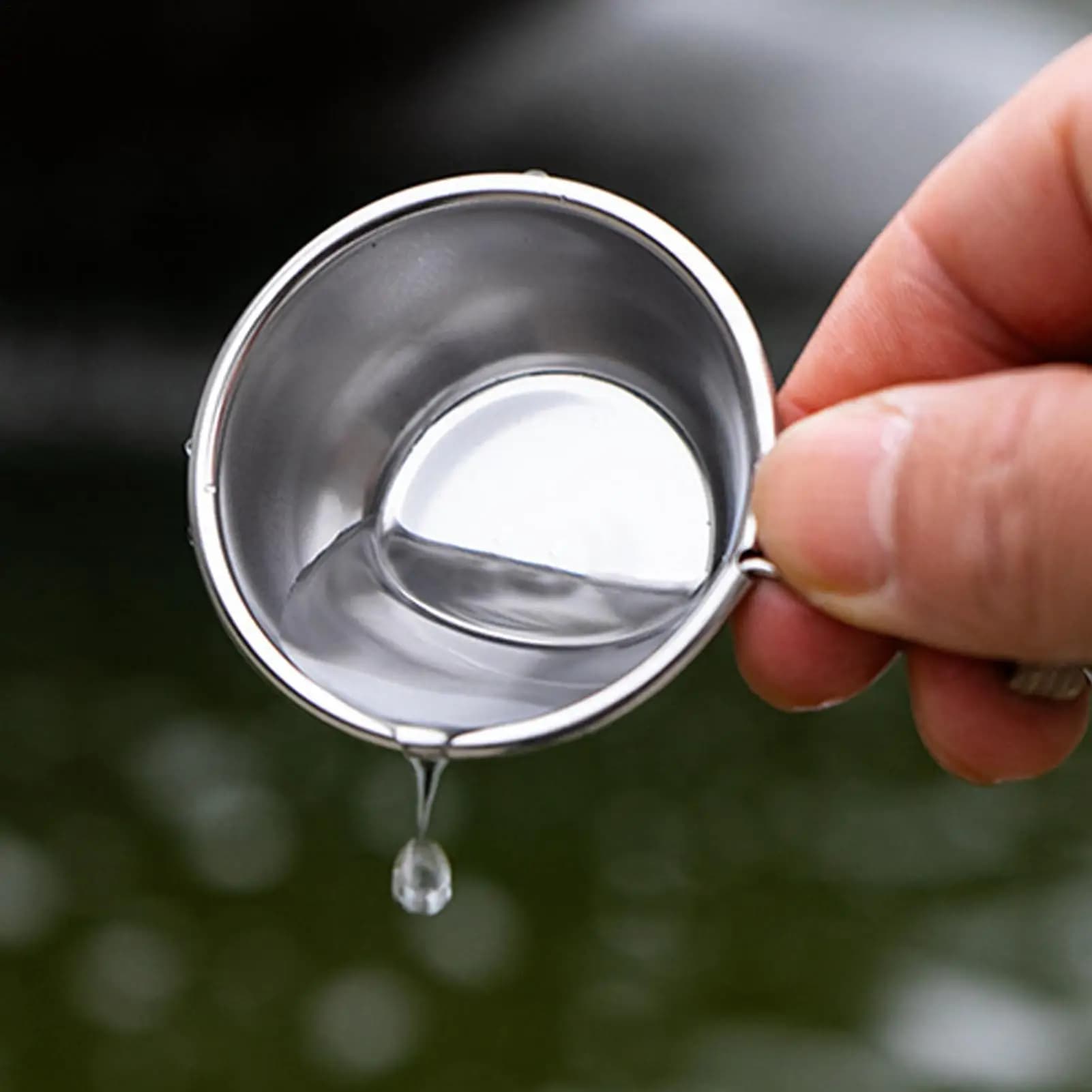 Multipurpose bait bowl for fishing, stainless steel mixing and preservation cup, suitable in equipment box, for baities, pellets and ground baits