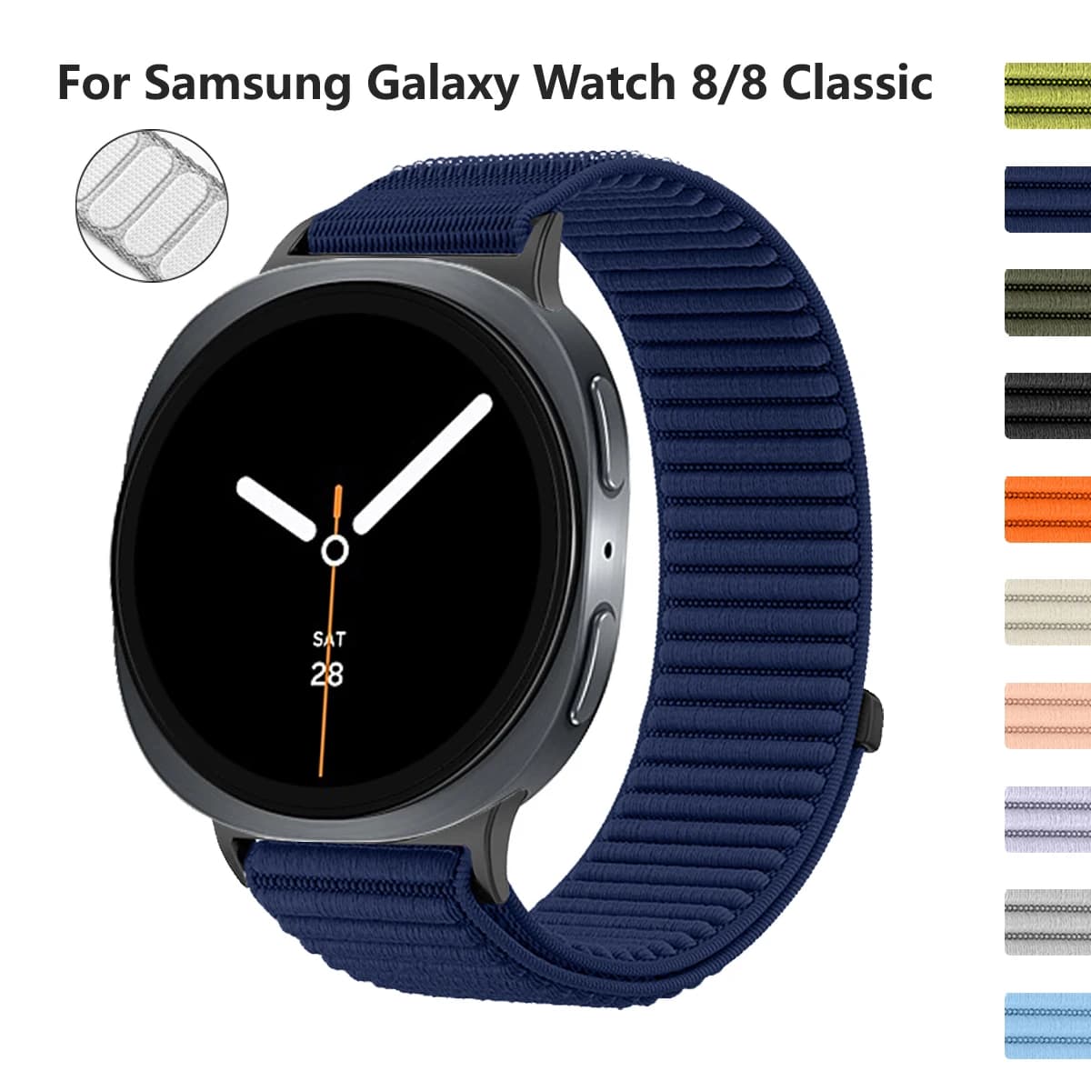 Cinturino in nylon per Samsung Galaxy Watch 8 40/44mm cinturino in velcro Galaxy Watch 8 classic 46mm cinturino intrecciato di ricambio Correa