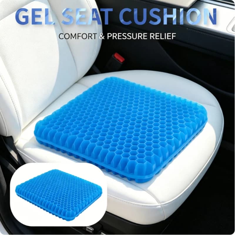 2 Cuscini in Gel a Nido d'Ape Traspiranti Estivi per Sollievo dalla Pressione, Supporto Ergonomico per Schiena, per Casa, Ufficio, Auto, Sedia a Rotelle