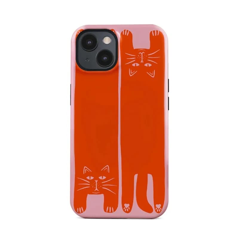 Orange cat pattern Phone Case for IPHONE 16ProMax 15 14 13 12 11 X XS PRO Plus Hard Acrylic Shockproof Cover Funda