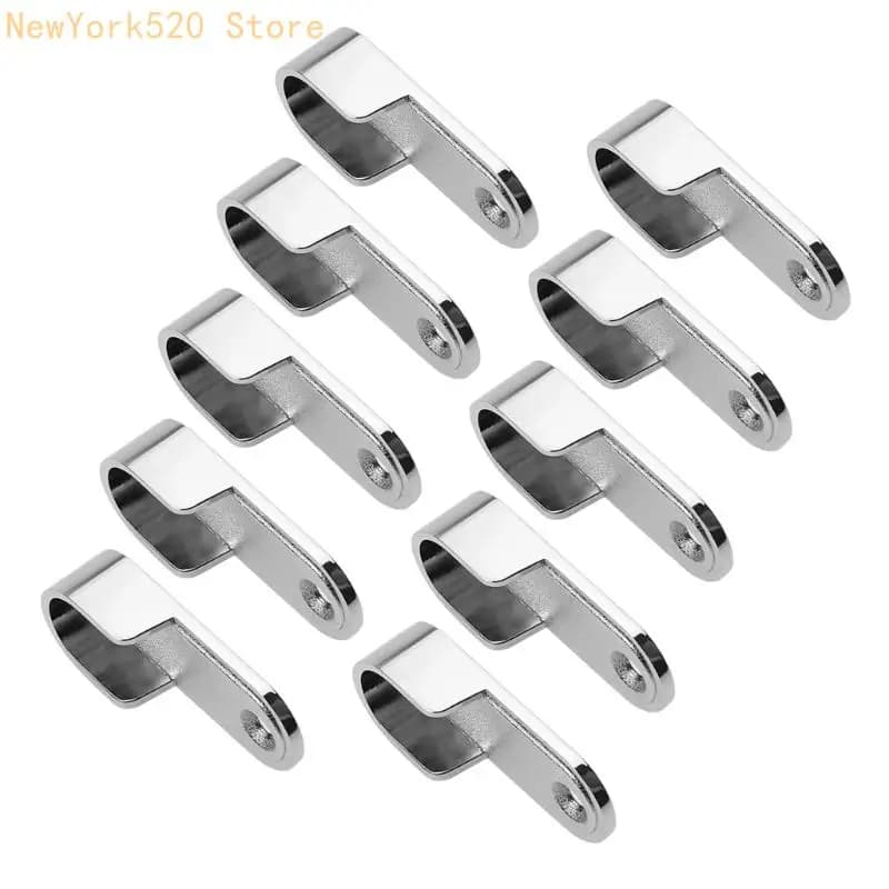 10Pcs Zincs Alloys Oval Closet Brackets Closet Hanger Rod Wardrobe Holder Thickened Support Clothes Hanging Bar Hardware N84C