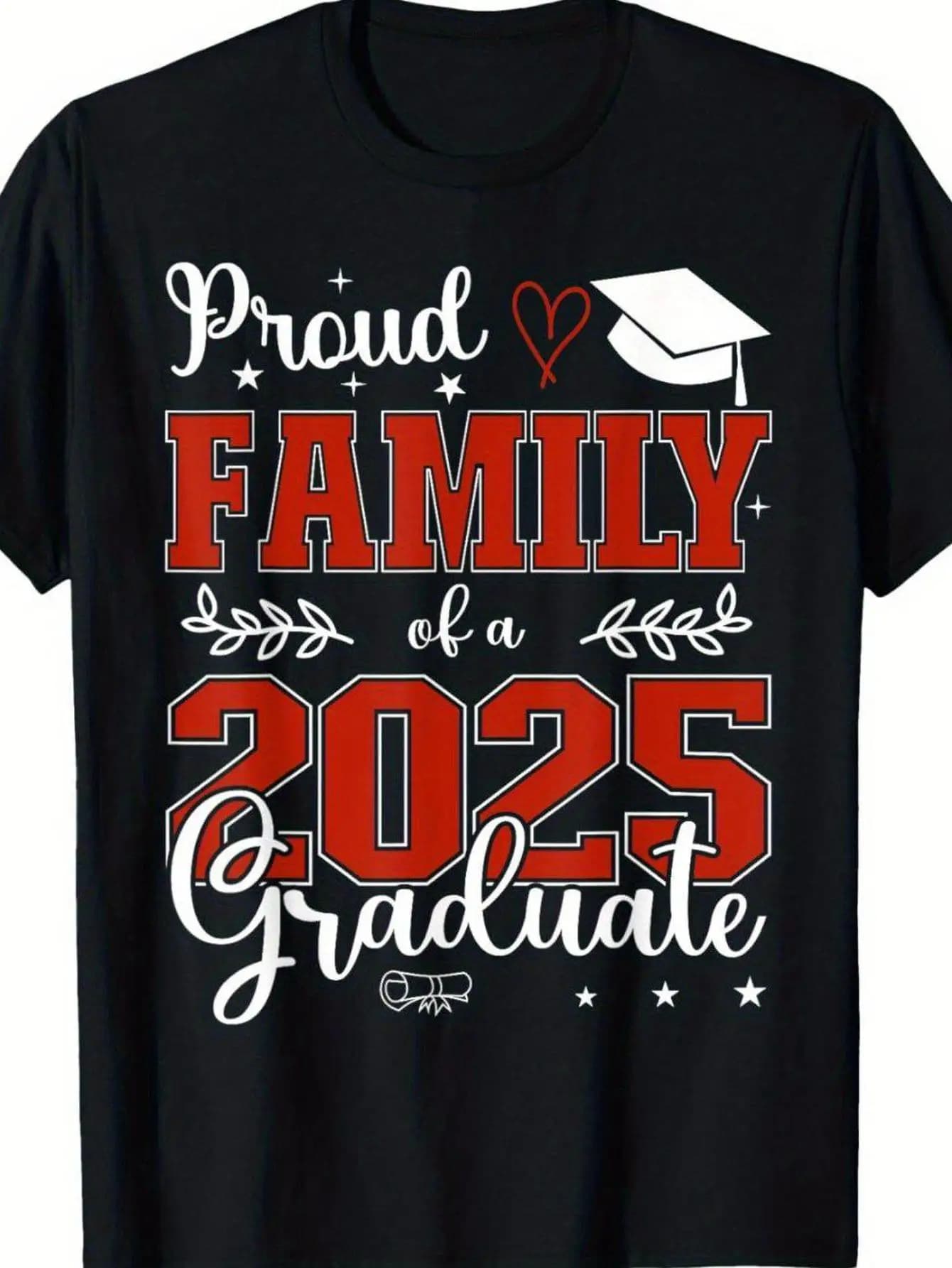 Sorella orgogliosa della classe del 2025 - T-shirt nera da laurea, design a freccia gialla e bianca, girocollo, abbigliamento corto SlCloarty
