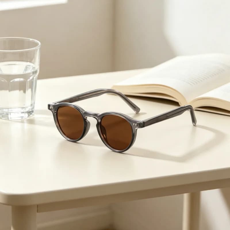 Round Polarized Sunglasses with Tortoise Temple UV400 Reistant Retro Sun Glasses Unisex for For Unisex Daily Driving Streetwear