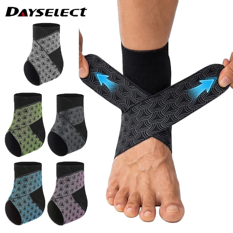 Supporto per Caviglia Traspirante a Compressione, Fascia Elastica Protettiva per Sport, Tutore Fisso per Caviglia, per Basket e Calcio