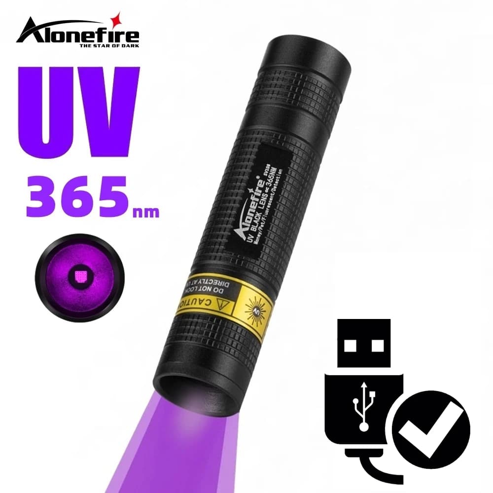 365nm Mini UV Led Blacklight Rechargeable USB Nail Lamp Pet Stain Lost Marker Mineral Money Scorpio Detection Lights