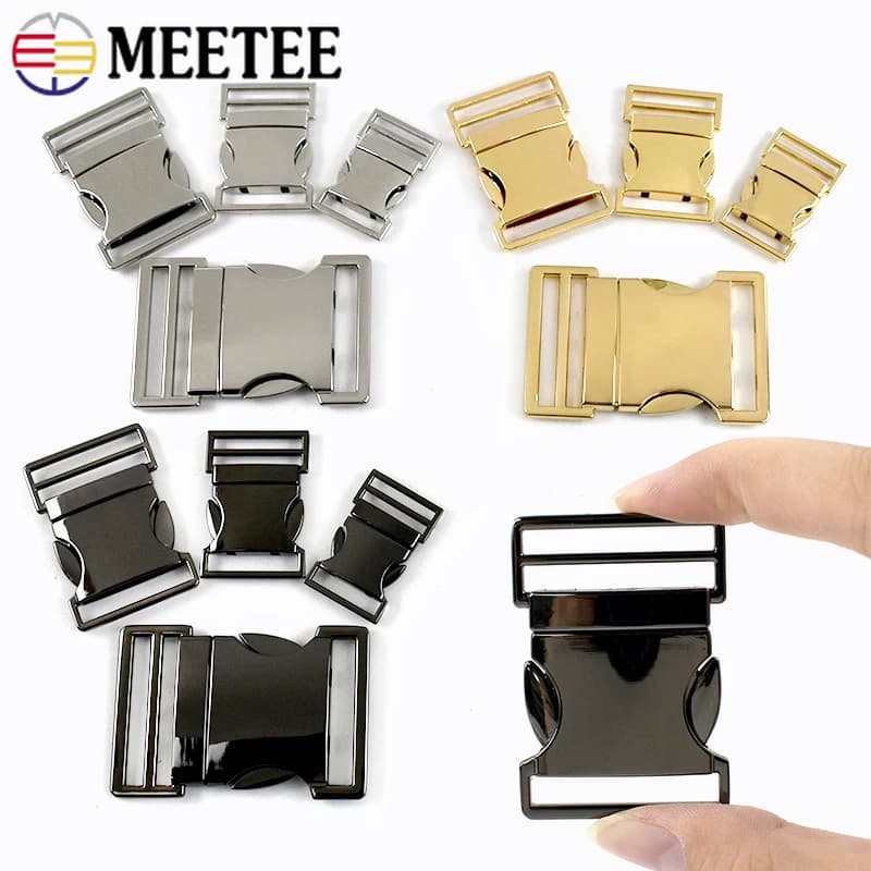 5/10 Pezzi Fibbie a Sgancio Rapido in Metallo 20-38mm per Cinghie di Borse, Clip di Regolazione, Chiusure per Collari di Cani, Ganci per Cinture, Accessori Fai-da-Te