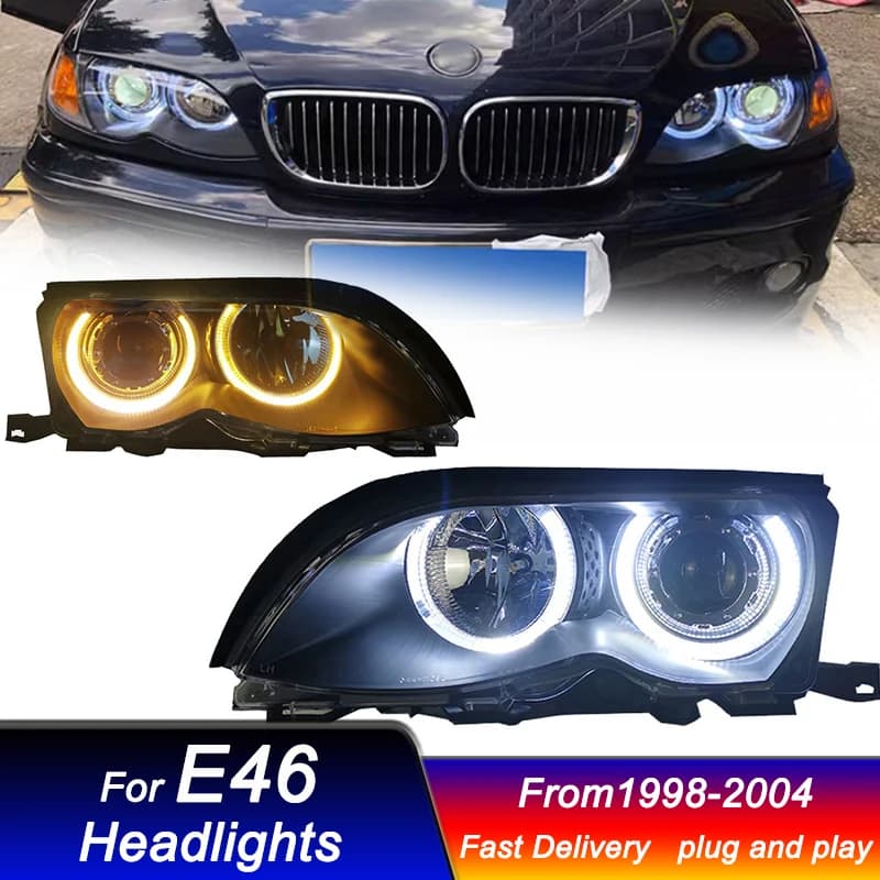 Fari auto per BMW serie 1 E46 4 porte 1998-2004 nuovo stile LED DRL Segnale dinamico Lampada frontale Bi Xenon Fascio faro Accemblaggio