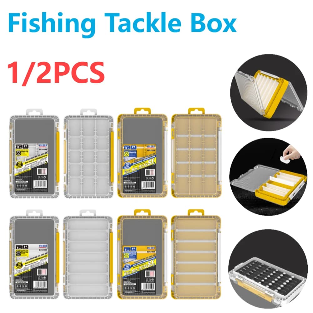 Multifunctional fishing bait hooks double layer fishing gear box portable container for fishing gear Organizer