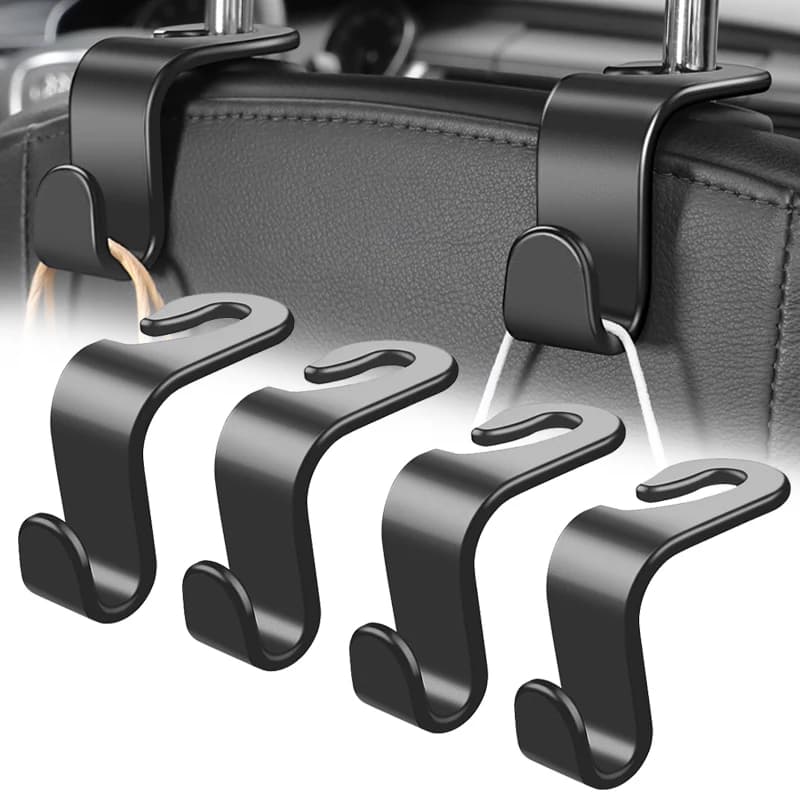 Ganci per poggiatesta per auto Gancio per borse Sedile posteriore Organizer Clip per supporto Gancio di fissaggio automatico Accessori interni per riporre auto