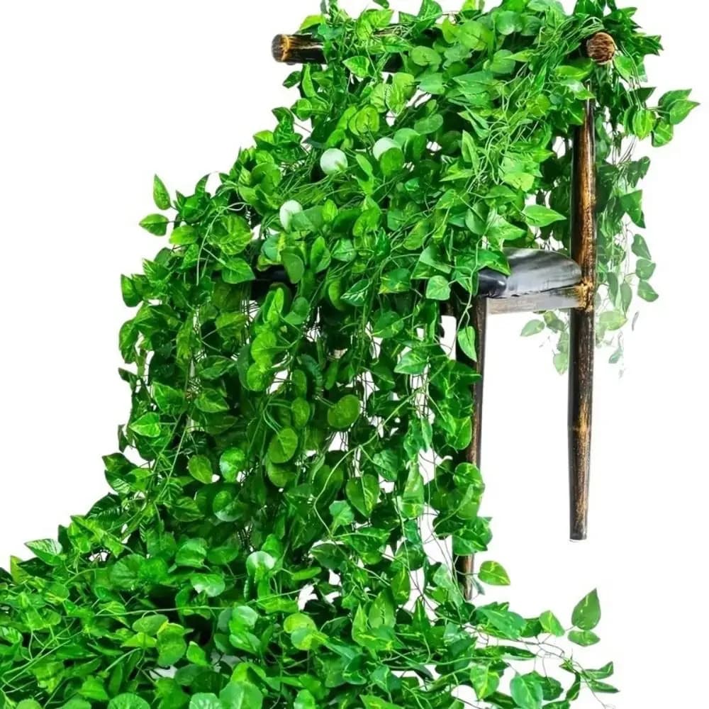 Edera Artificiale 220cm, Piante Artificiali, Ghirlanda di Foglie Verdi, Decorazione da Parete per Casa e Giardino