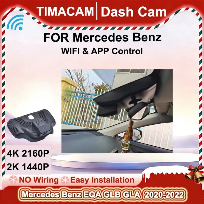TIMACAM 2K 4K Dash Cam Front Camera Rear DVR Wifi Plug and Play Video for Mercedes Benz EQA/GLB High Configuration 2021