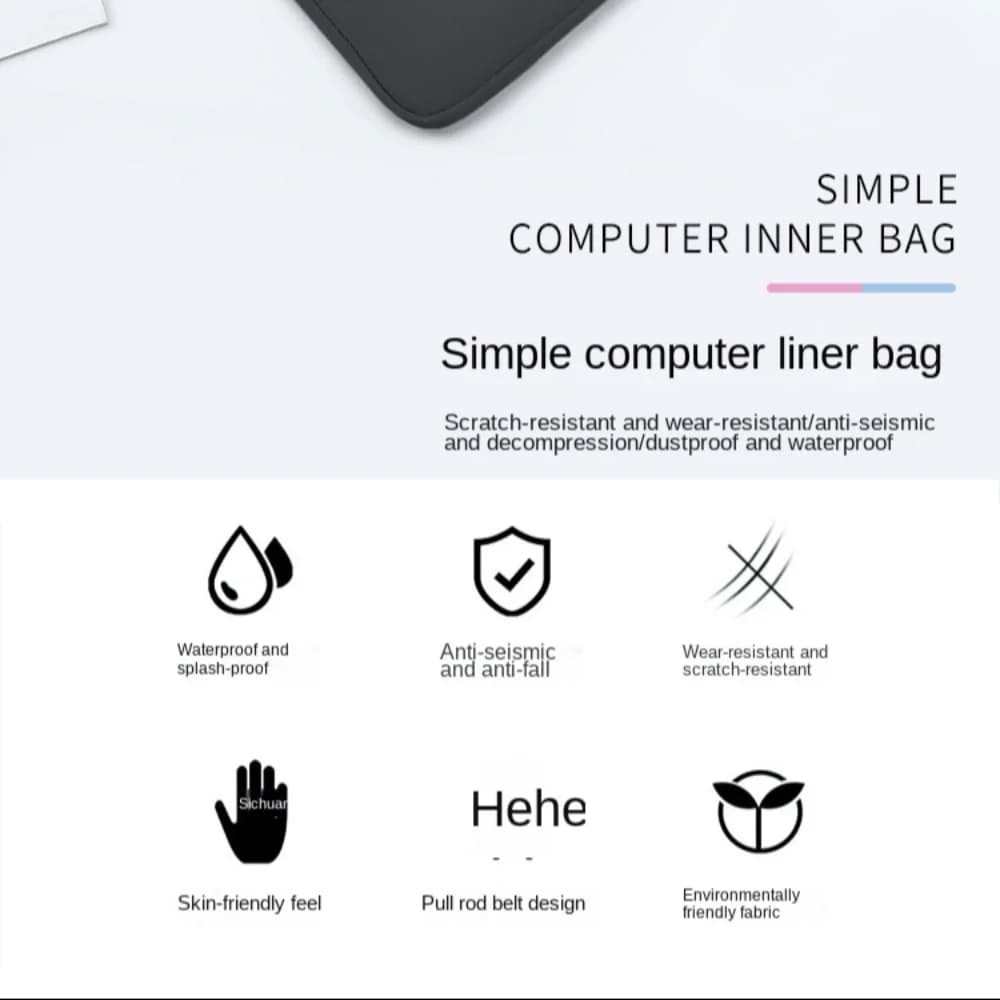 Semplice borsa protettiva per laptop, custodia impermeabile antisismica per tablet, custodia morbida colorata per laptop, accessori per tablet