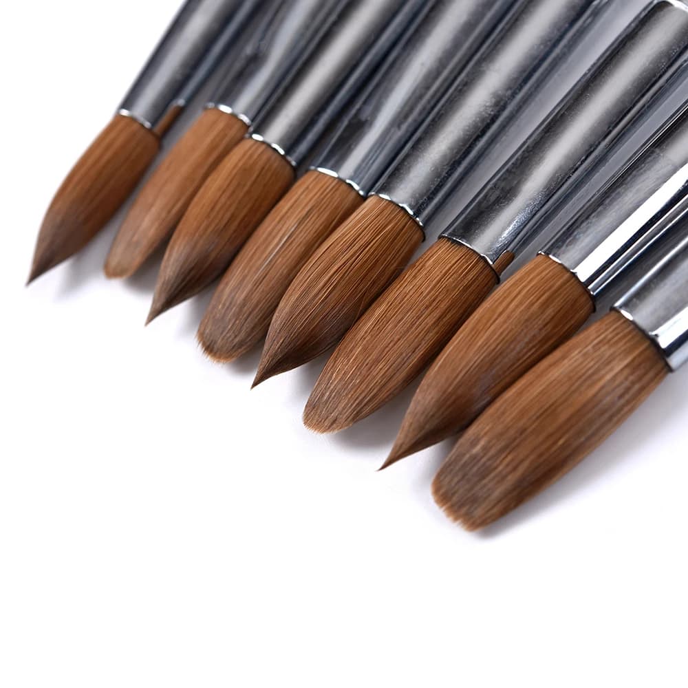 1PC Kolinsky Manico in legno Pennello per nail art per manicure Pennello per gel Pennello per unghie 3D Polvere liquida acrilica Intaglio Pennello per gel Penna da disegno
