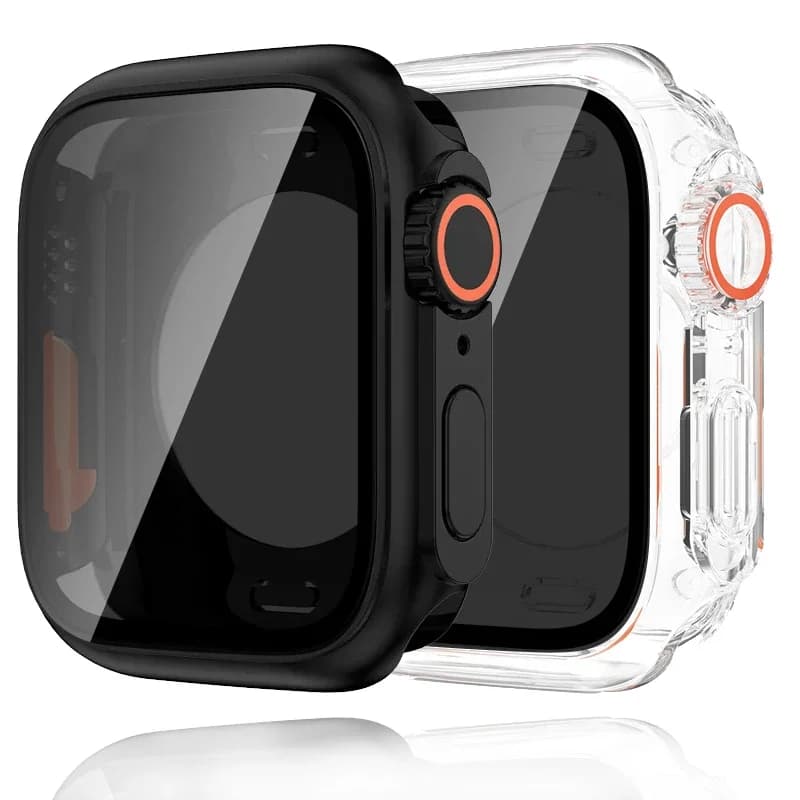 Vetro Privacy + Custodia per Apple Watch 45mm 41mm 42mm 46mm Protezione schermo Custodia impermeabile temperata per IWatch 10 8 7 6 5 4 SE 9