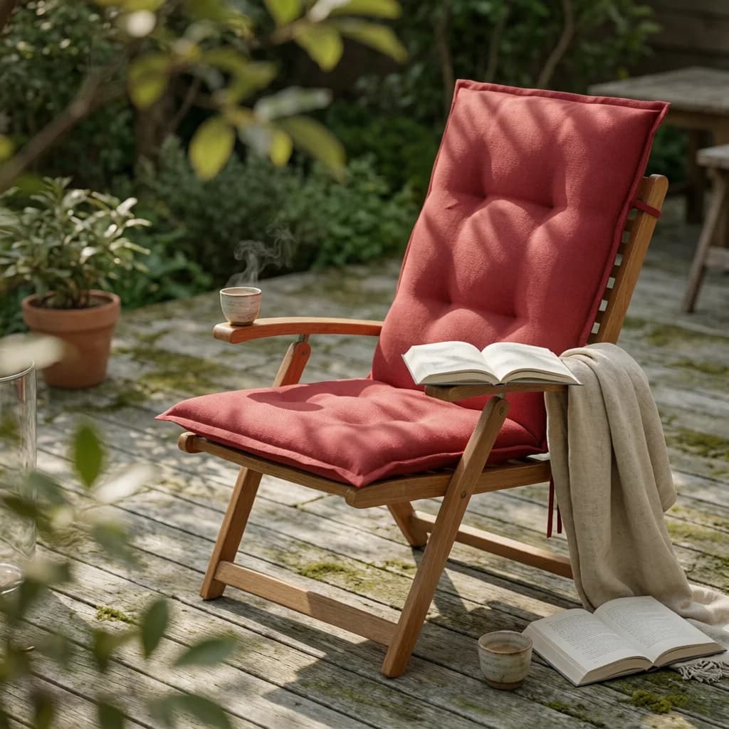 Cuscino per sedia impermeabile con supporto lombare, cuscino per sedia con laccetti, arredamento per la casa, colore solido, facile da pulire, per patio
