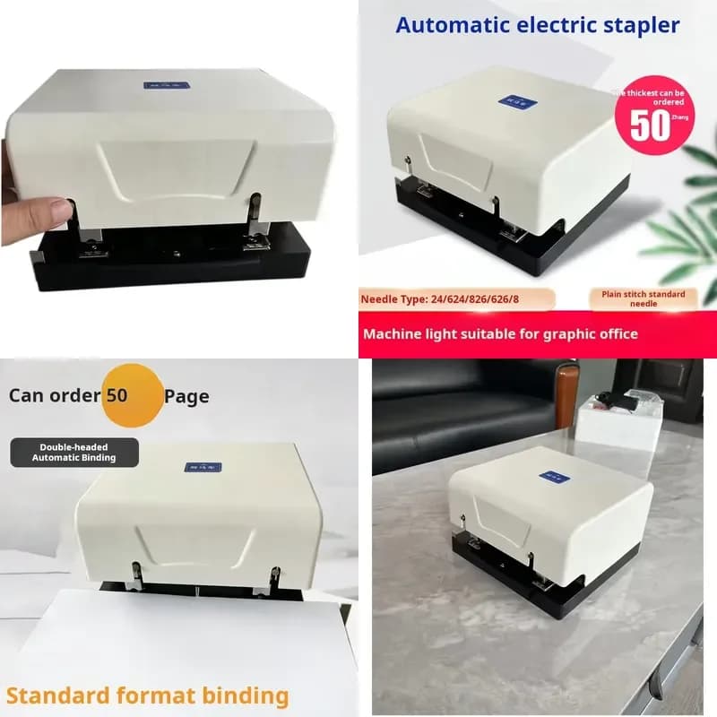 Multifunctional Heavy-Duty Electric Stapler Lightweight, Effort-Saving, Smart-Sensing Office Stapler with Dual-Head Design