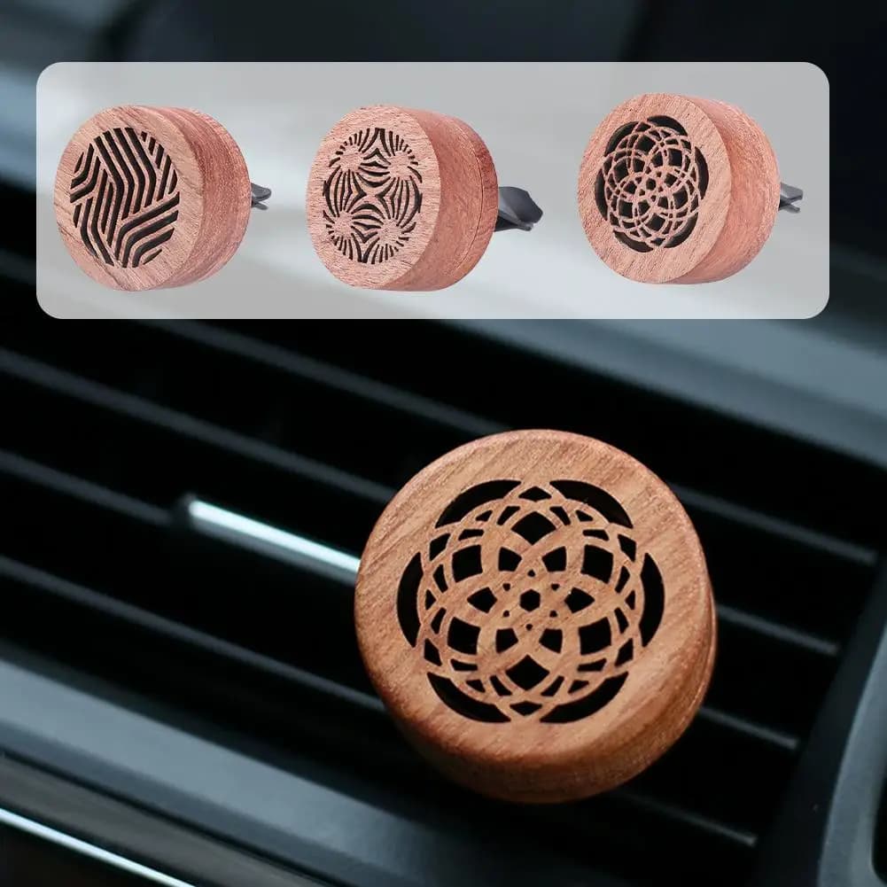 New Wooden Car Diffuser Rosewood Carved Car Aromatherapy Clip Aromatherapy Exquisite Car Air Freshener Auto Decoration