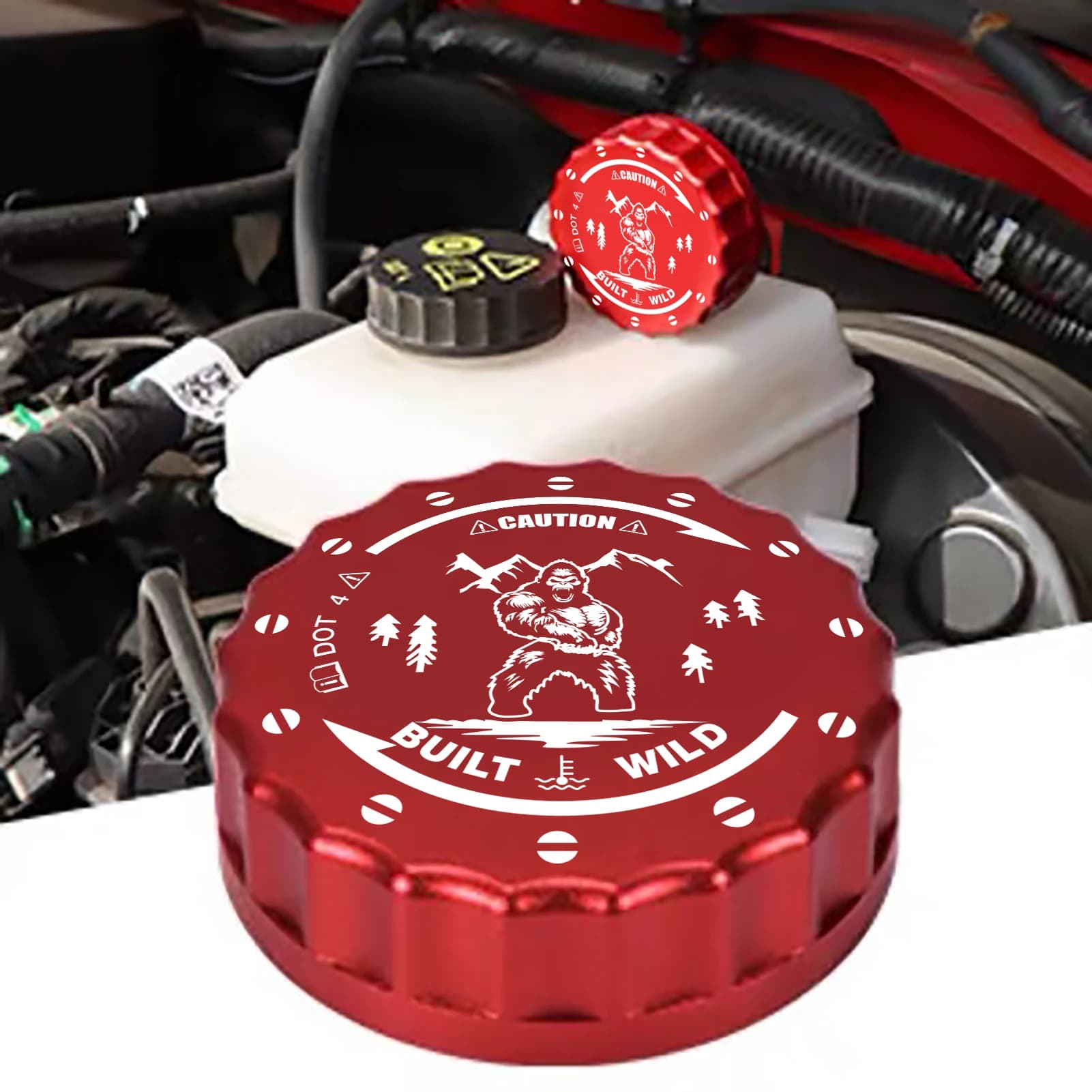 3 pcs new design aluminum alloy oil stopper motor cap radiator set liquid cooling tank cap for Ford Bronco Offroad - laser etched