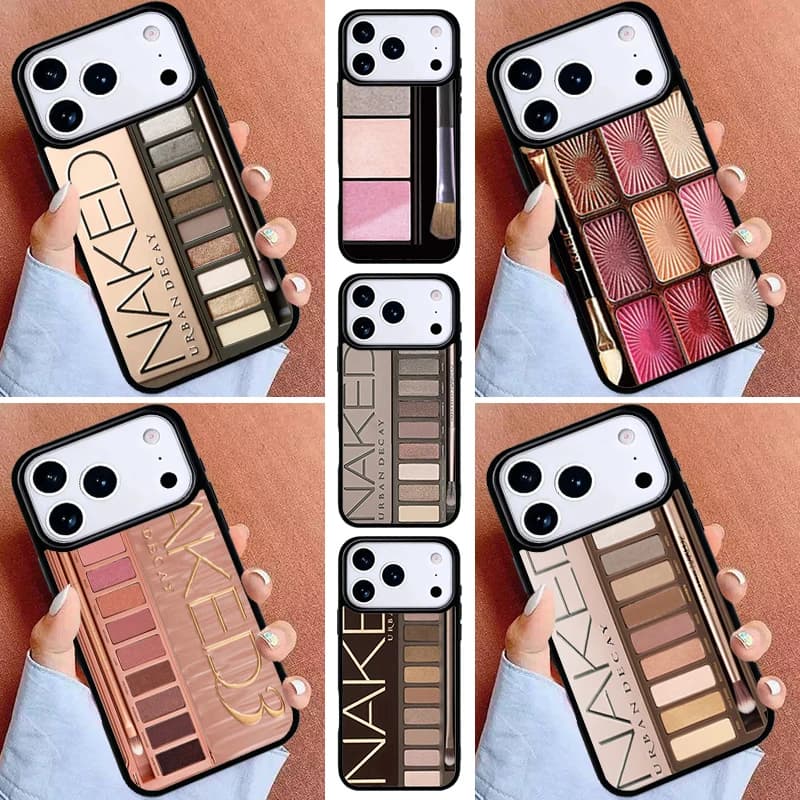 Set Trucco Compatto Hot: Custodia per iPhone 16e 15 14 13 12 17 Pro Max Plus Air 17pro con Ombretto Integrato