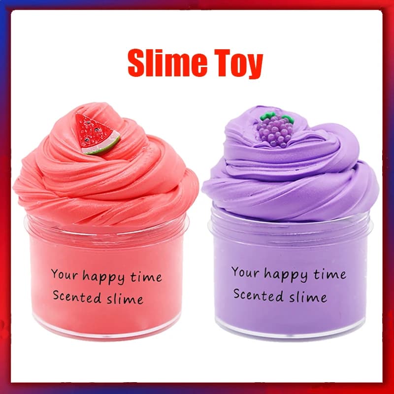 Kit di frutta melma burro fai da te morbido non appiccicoso melma di nuvole giocattolo profumato regalo per bambini 70ml alleviare la pressione educazione arcobaleno melma artigianale