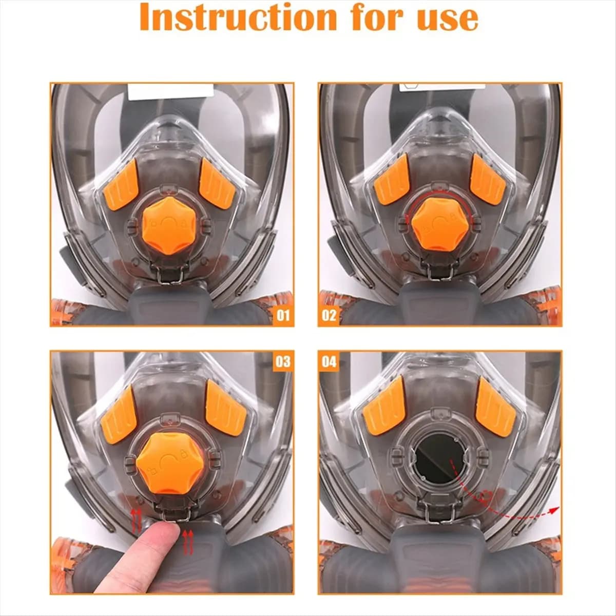L79A Snorkel Mask Man Woman Scuba Underwater Full Face Diving Mask Snorkeling Masks 180 View Anti-Fog Anti-Leak(L/XL)