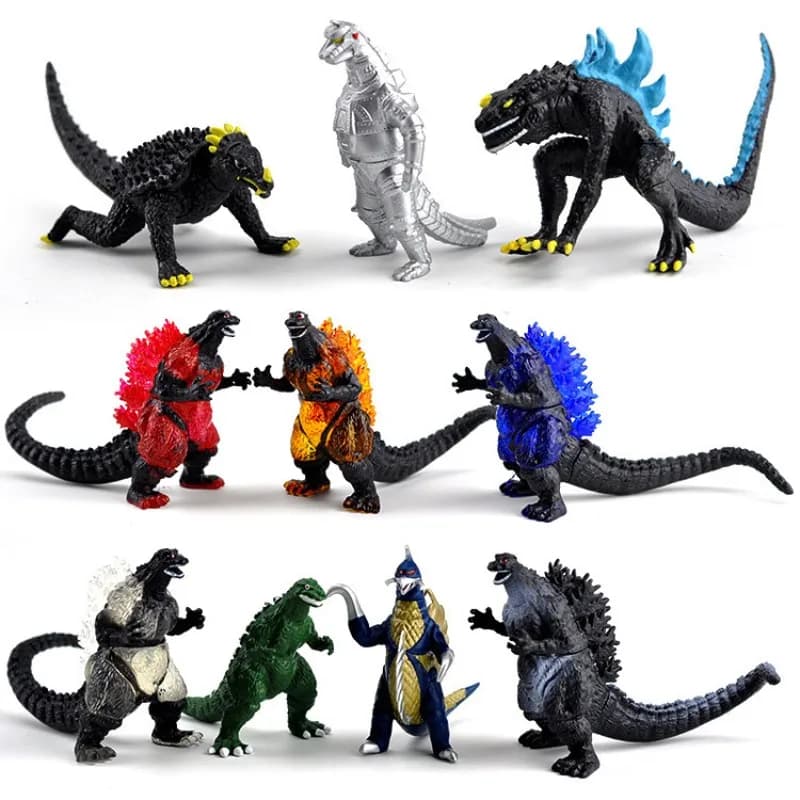 10pcs/set Godzilla Movie Peripheral Mothra King Ghidorah Figure Model Desktop Ornament Collection Toy Gift