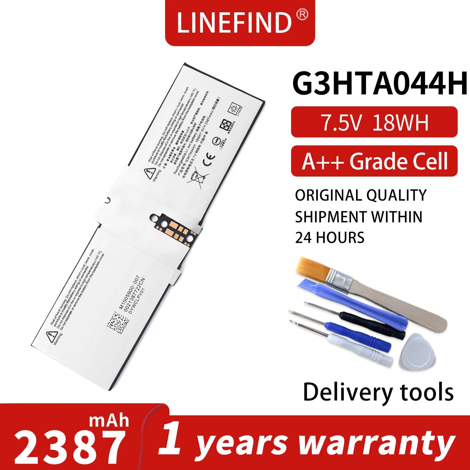 LINEFIND G3HTA044H Tablet Battery For Microsoft Surface Book 2nd 13.5" 1832 Screen battery G3HTA045H 7.5V 2387mAh