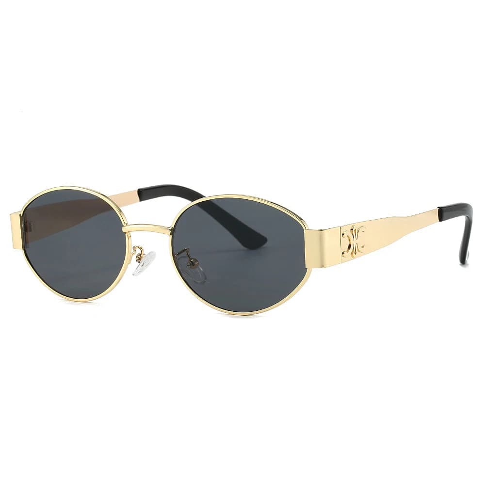 Fashionable luxury metal sunglasses for men and women Signed sunglasses unisex fashionable oval sunglasses UV400