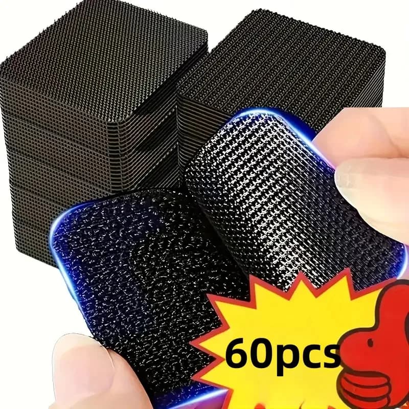 60 pezzi/30 paia di nastro adesivo resistente ai graffi - Organizzatore di cavi autoadesivo per tappetini auto fai da te, materiale in nylon resistente