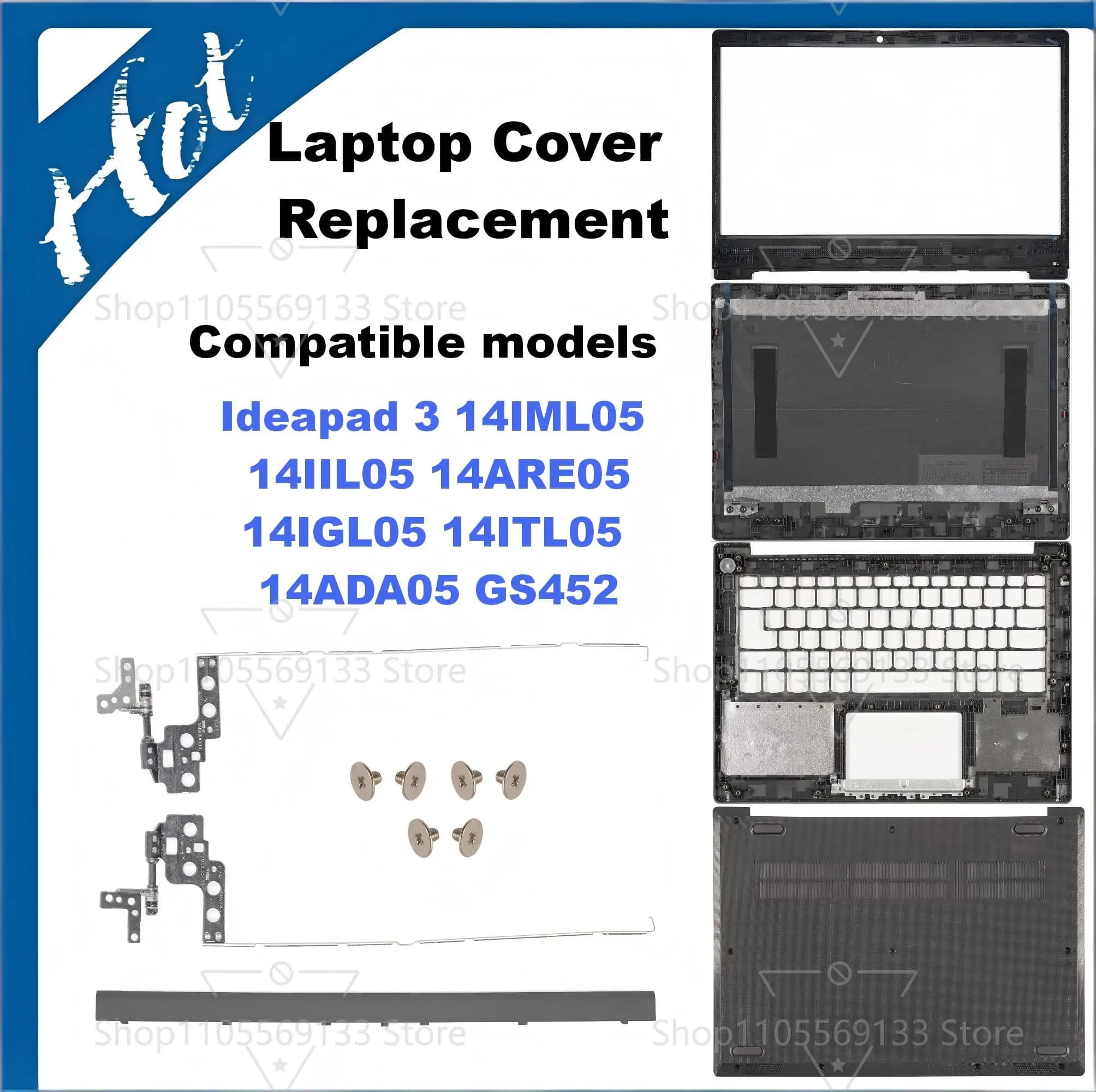Cover For Lenovo Ideapad 3 14IML05 14IIL05 14IGL05 14ITL05 14ADA05 14ARE05 LCD Back Cover/Front Frame/Palmrest/Base black GS452