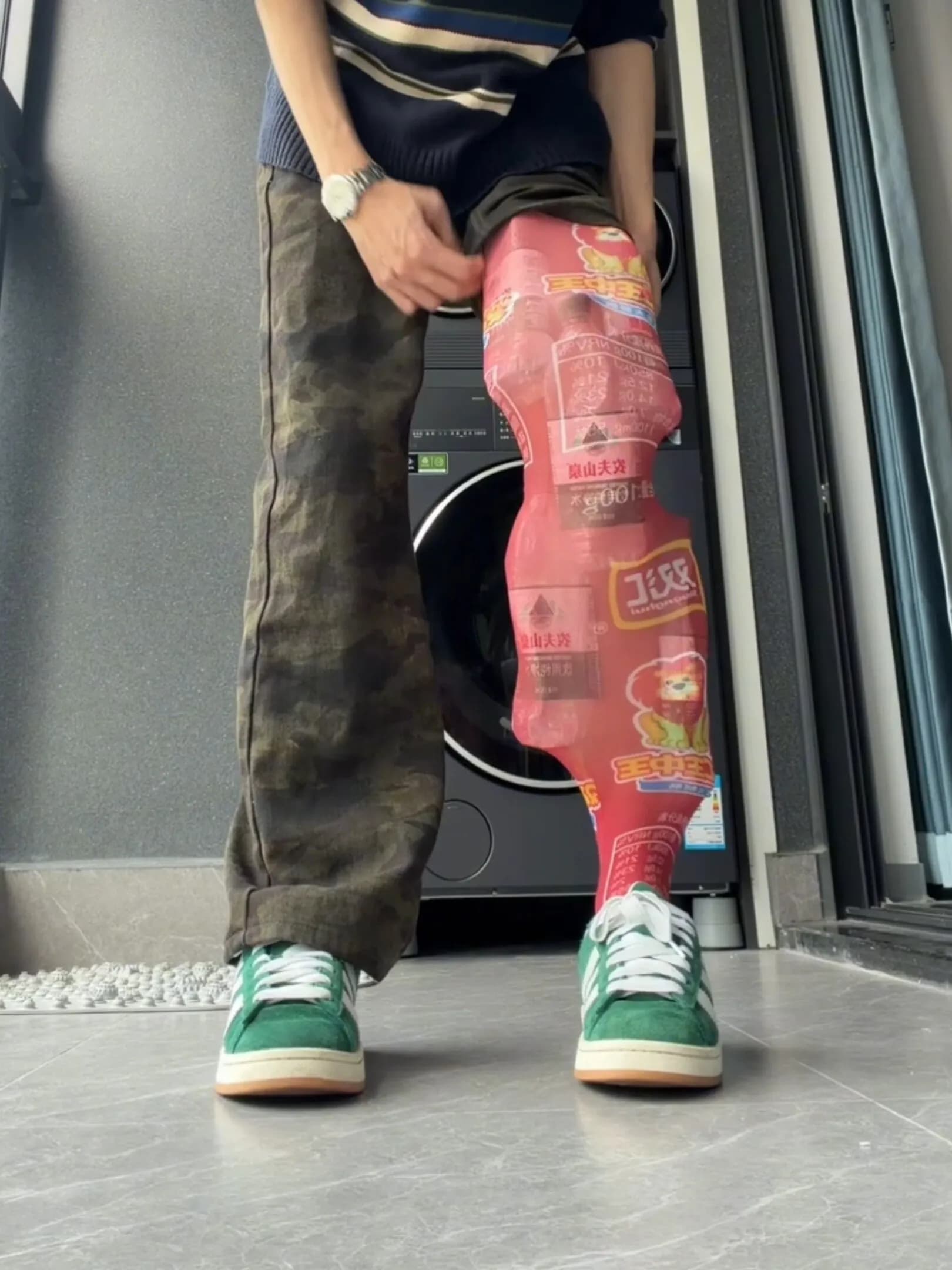 American High Street Camouflage Jeans Men's Summer Slim Straight Leg Workwear Pants Extended Tall Micro Flared Pants