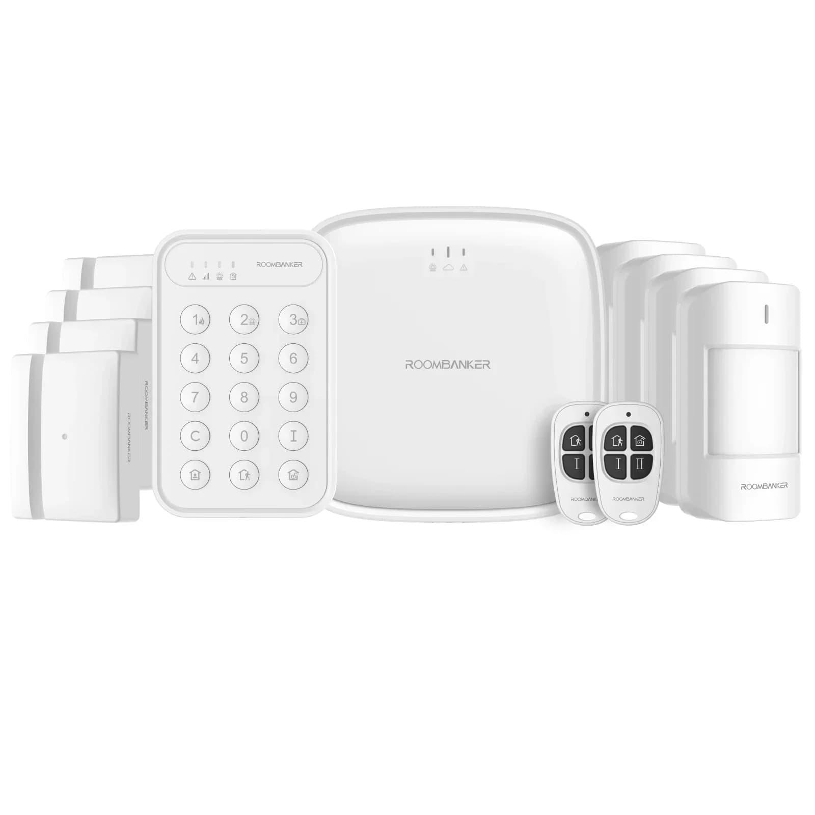 Sistema di Allarme di Sicurezza Smart WiFi 4G Roombanker con Sensore di Movimento per Porte Sistema di Allarme Domestico